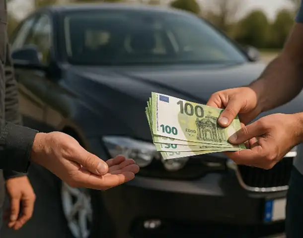 Ein erfolgreicher Barkauf beim Autoankauf in Gera, der einen schnellen und unkomplizierten Verkauf zeigt.